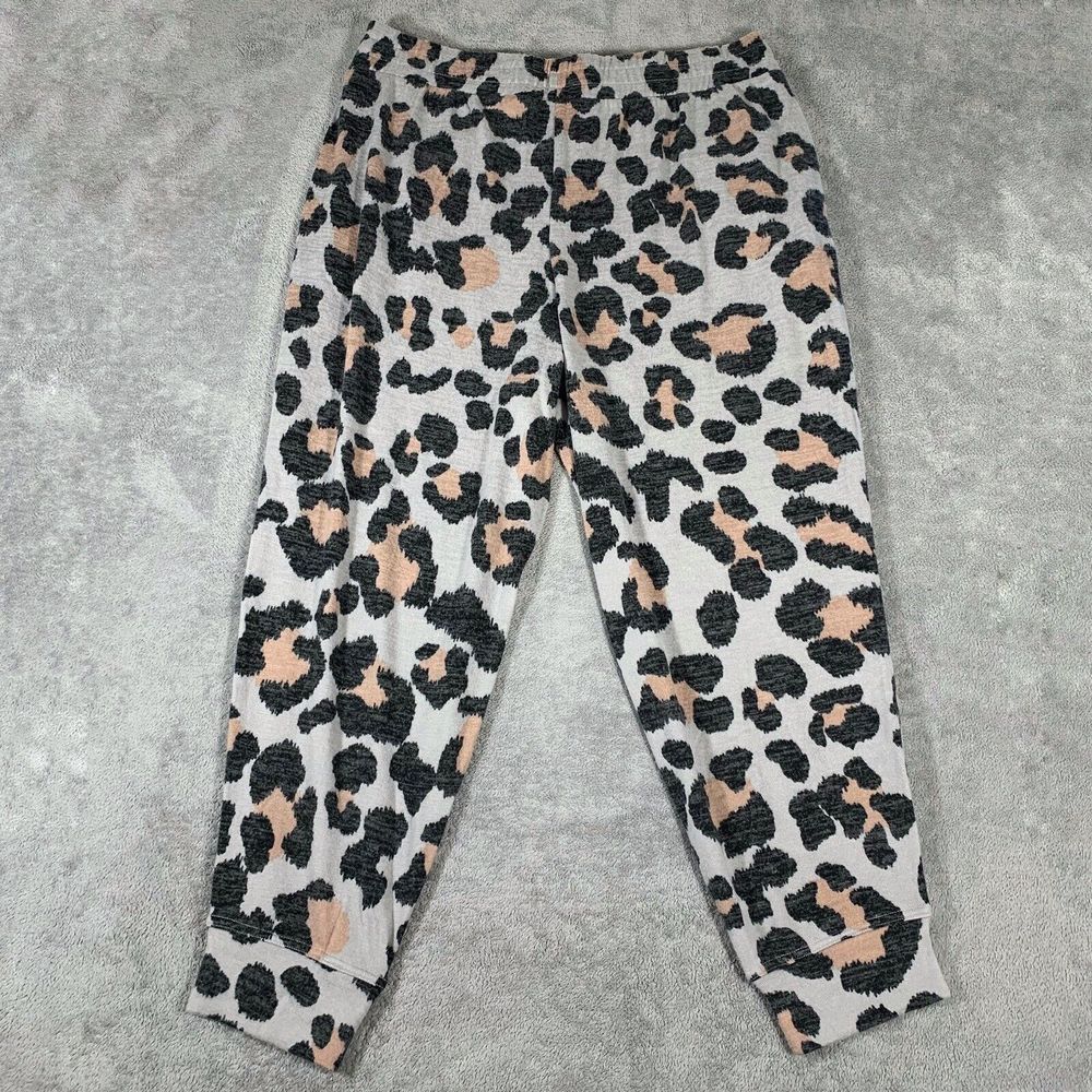 Jessica Simpson Cozy Animal Print Stretch Waist Pocket Jogger Pants Plus Size 2X - Picture 6 of 12